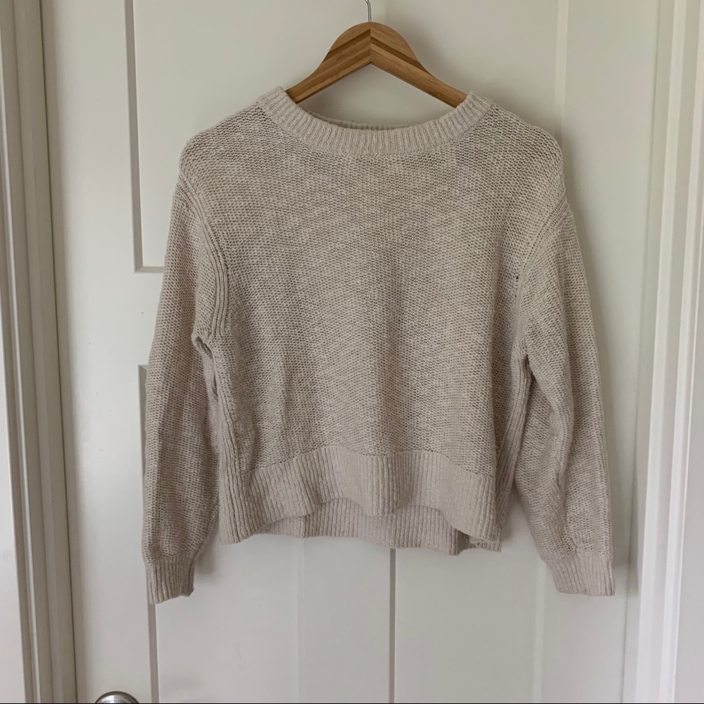 Linen/cotton Crop Sweater
